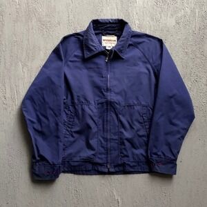 Vintage McGregor Harrington Jacket Large Blue 1980s Full Zip Lightweight